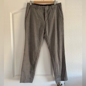 Boss Genius Slim Fit Wool Pants Light Gray 32R